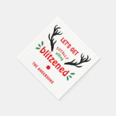 Totally Blitzned Funny Reindeer Weihnachtskauer Serviette (Ecke)