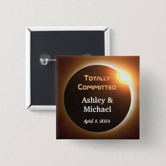 Totally Committed Eclipse Theme Wedding Button (Vorne & Hinten)