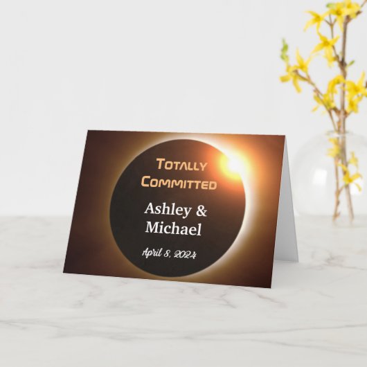 Totally Committed Eclipse Theme Wedding Karte (Gelbe Blume)