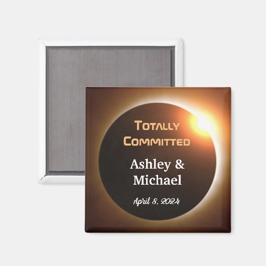 Totally Committed Eclipse Theme Wedding Magnet (Vorderseite/Rückseite)