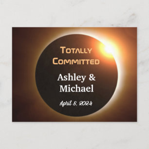 Totally Committed Eclipse Theme Wedding Postkarte