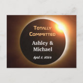 Totally Committed Eclipse Theme Wedding Postkarte (Vorderseite)