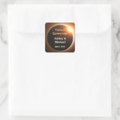Totally Committed Eclipse Theme Wedding Quadratischer Aufkleber (Tasche)