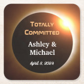 Totally Committed Eclipse Theme Wedding Rechteckiger Pappuntersetzer (Vorderseite)