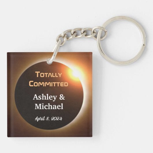 Totally Committed Eclipse Theme Wedding Schlüsselanhänger (Rückseite)