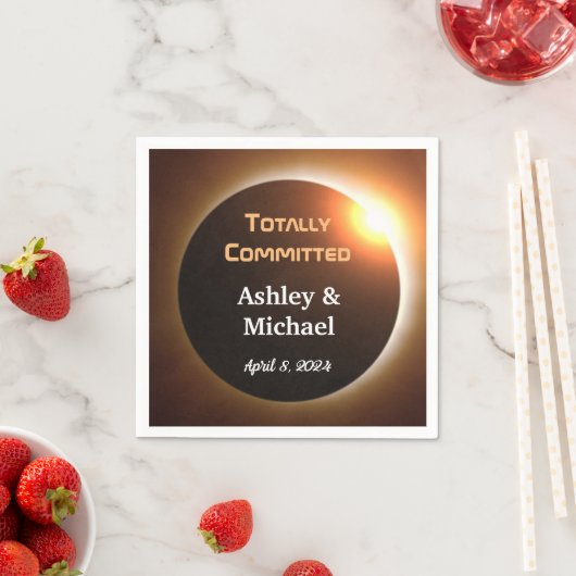 Totally Committed Eclipse Theme Wedding Serviette (Beispiel)