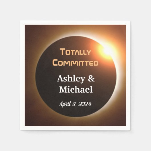 Totally Committed Eclipse Theme Wedding Serviette (Vorderseite)
