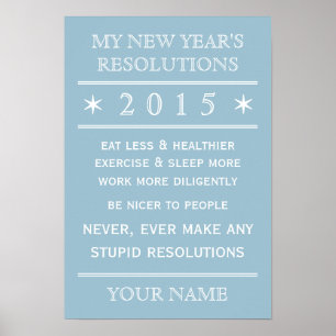 Totally customizable New Year's Resolution poster