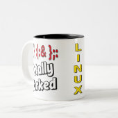 Totally Garks - Gabel Bomb - GNU Linux Thema Zweifarbige Tasse (Vorderseite Links)