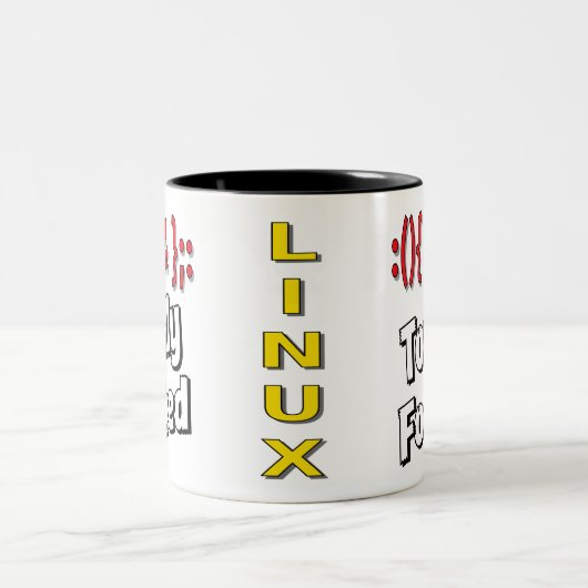 Totally Garks - Gabel Bomb - GNU Linux Thema Zweifarbige Tasse (Mittel)