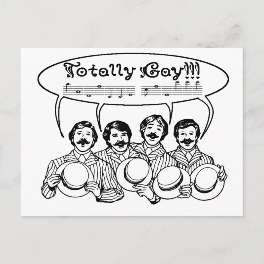 Totally Gay Barbershop Quartett Postkarte (Vorderseite)
