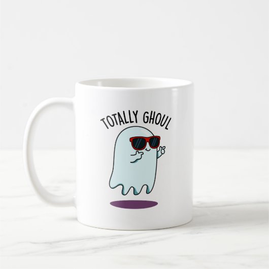 Totally Ghoul Funny Cool Halloween Ghost Pun Kaffeetasse (Links)