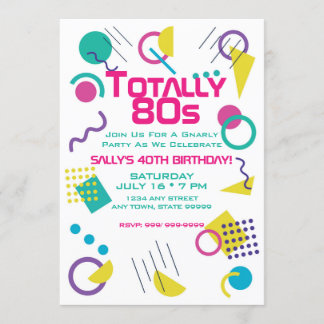 Totally Gnarly 80er Birthday Party Einladung