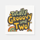 Totally Groovy und 2. Geburtstag Serviette (Vorderseite)