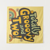 Totally Groovy und 2. Geburtstag Wandteppich (Vorderseite (Horizontal))