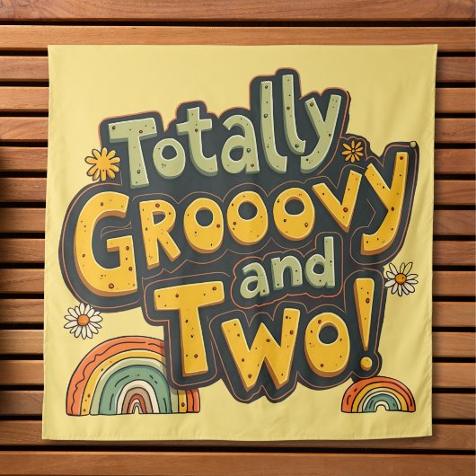 Totally Groovy und 2. Geburtstag Wandteppich