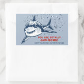 Totally Jaw-some Shark Kids Valentine Rechteckiger Aufkleber (Tasche)