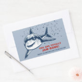 Totally Jaw-some Shark Kids Valentine Rechteckiger Aufkleber (Umschlag)