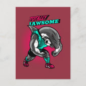 Totally Jawsome Shark Vatertag Postkarte (Vorderseite)