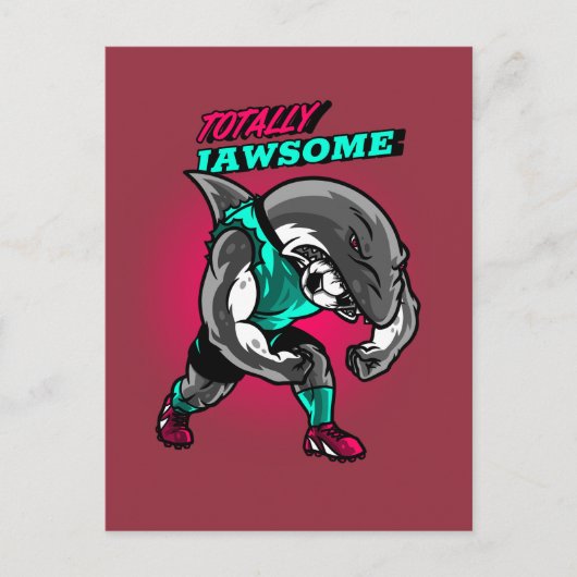 Totally Jawsome Shark Vatertag Postkarte (Vorderseite)