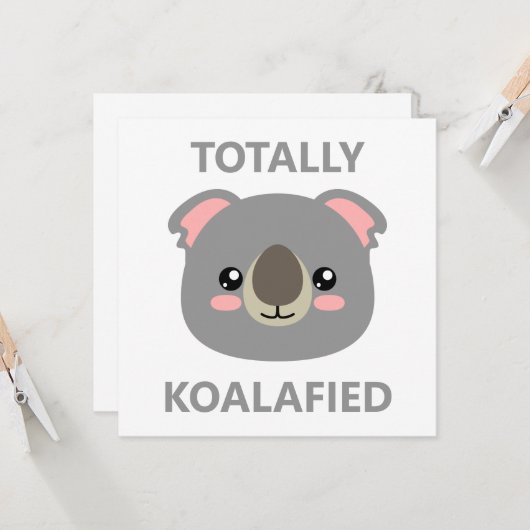Totally Koalafied Karte (Vorderseite/Rückseite Beispiel)