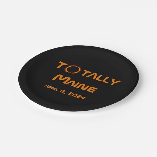 Totally Maine 2024 Solar Eclipse Pappteller (Schrägansicht)