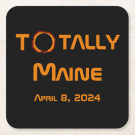 Totally Maine 2024 Solar Eclipse Rechteckiger Pappuntersetzer