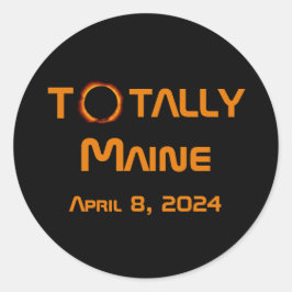 Totally Maine 2024 Solar Eclipse Runder Aufkleber