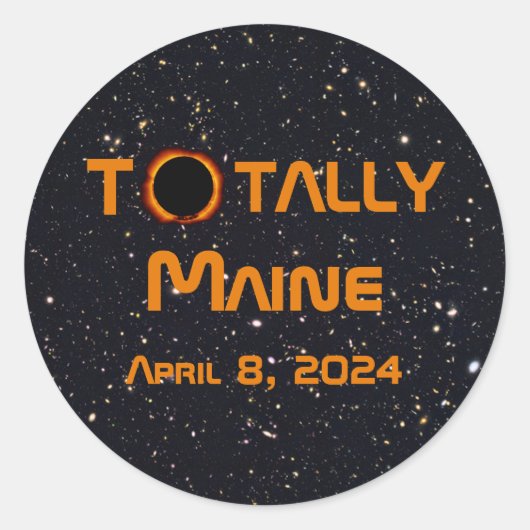 Totally Maine 2024 Solar Eclipse Runder Aufkleber (Vorderseite)