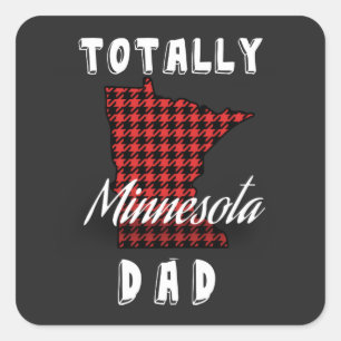 TOTALLY MINNESOTA VATER Buffalo Kariert  Quadratischer Aufkleber