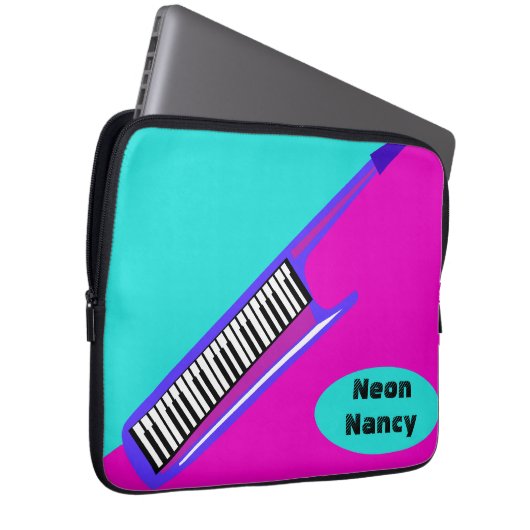 Totally Neon 80er Keytar Laptopschutzhülle (Vorne Rechts)