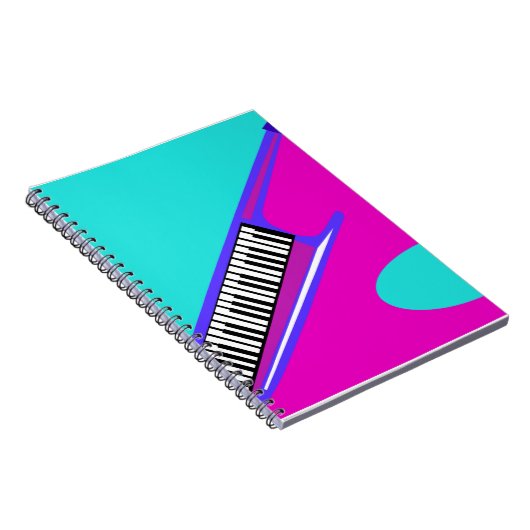 Totally Neon 80er Keytar Notizblock (Rechte Seite)