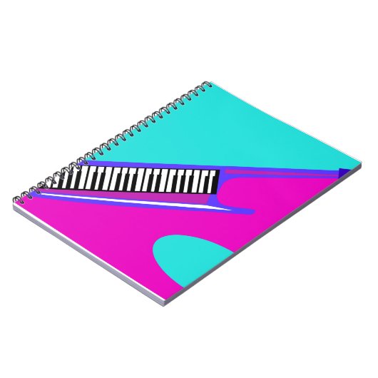 Totally Neon 80er Keytar Notizblock (Linke Seite)