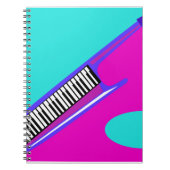 Totally Neon 80er Keytar Notizblock (Vorderseite)