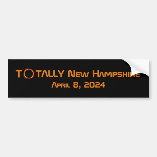 Totally New Hampshire 2024 Solar Eclipse Autoaufkleber (Vorne)