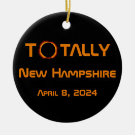 Totally New Hampshire 2024 Solar Eclipse Keramik Ornament
