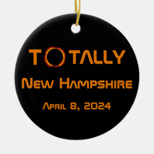 Totally New Hampshire 2024 Solar Eclipse Keramik Ornament