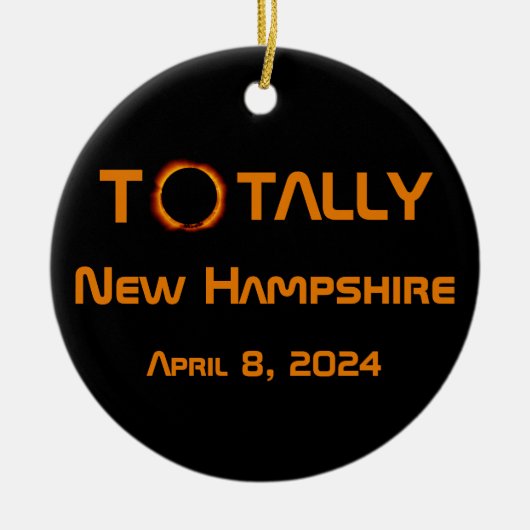 Totally New Hampshire 2024 Solar Eclipse Keramik Ornament (Vorne)