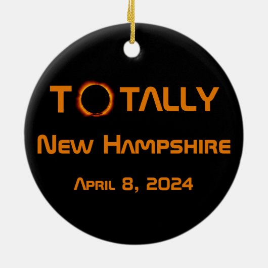 Totally New Hampshire 2024 Solar Eclipse Keramik Ornament (Hinten)