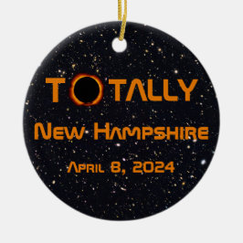 Totally New Hampshire 2024 Solar Eclipse Keramik Ornament