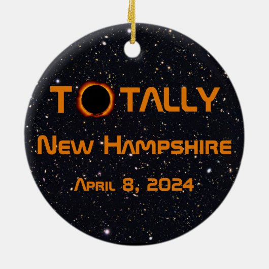 Totally New Hampshire 2024 Solar Eclipse Keramik Ornament (Hinten)