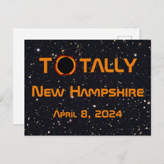 Totally New Hampshire 2024 Solar Eclipse Postkarte (Vorne/Hinten)