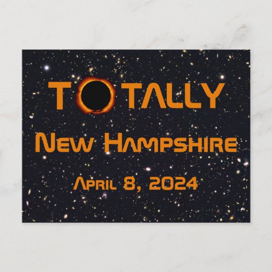Totally New Hampshire 2024 Solar Eclipse Postkarte (Vorderseite)