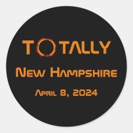 Totally New Hampshire 2024 Solar Eclipse Runder Aufkleber