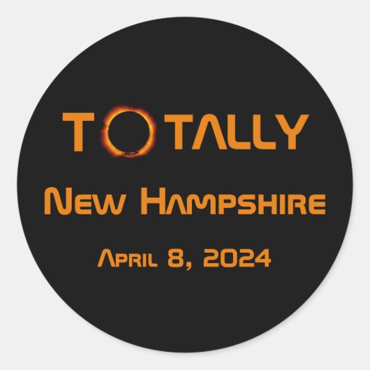 Totally New Hampshire 2024 Solar Eclipse Runder Aufkleber (Vorderseite)