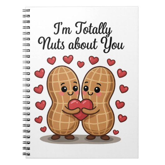💕 Totally Nuts über Sie - Niedliche Erdnussbaum-L Notizblock (Vorderseite)