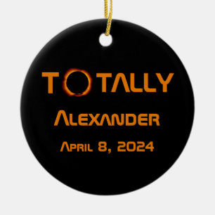 Totally Personal 2024 Solar Eclipse Keramik Ornament