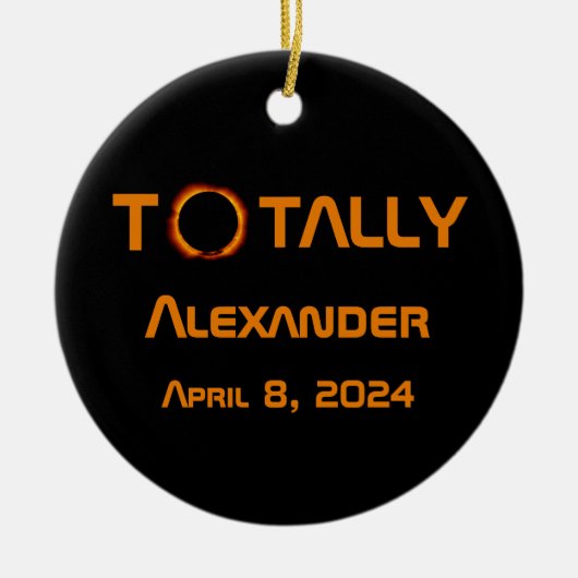 Totally Personal 2024 Solar Eclipse Keramik Ornament (Vorne)