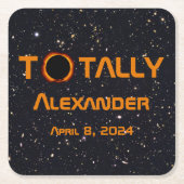 Totally Personal 2024 Solar Eclipse Rechteckiger Pappuntersetzer (Vorderseite)