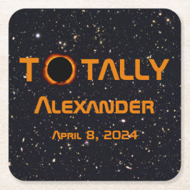 Totally Personal 2024 Solar Eclipse Rechteckiger Pappuntersetzer